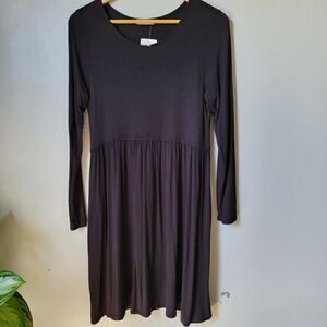 NWT COTTON BLEU DARK GREY LONGSLEEVES DRESS SZ M
